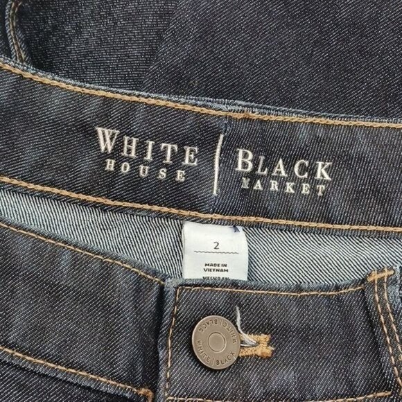 White House Black Market Womens Size 2 Distressed Slim Straight Jeans Denim - Picture 6 of 7